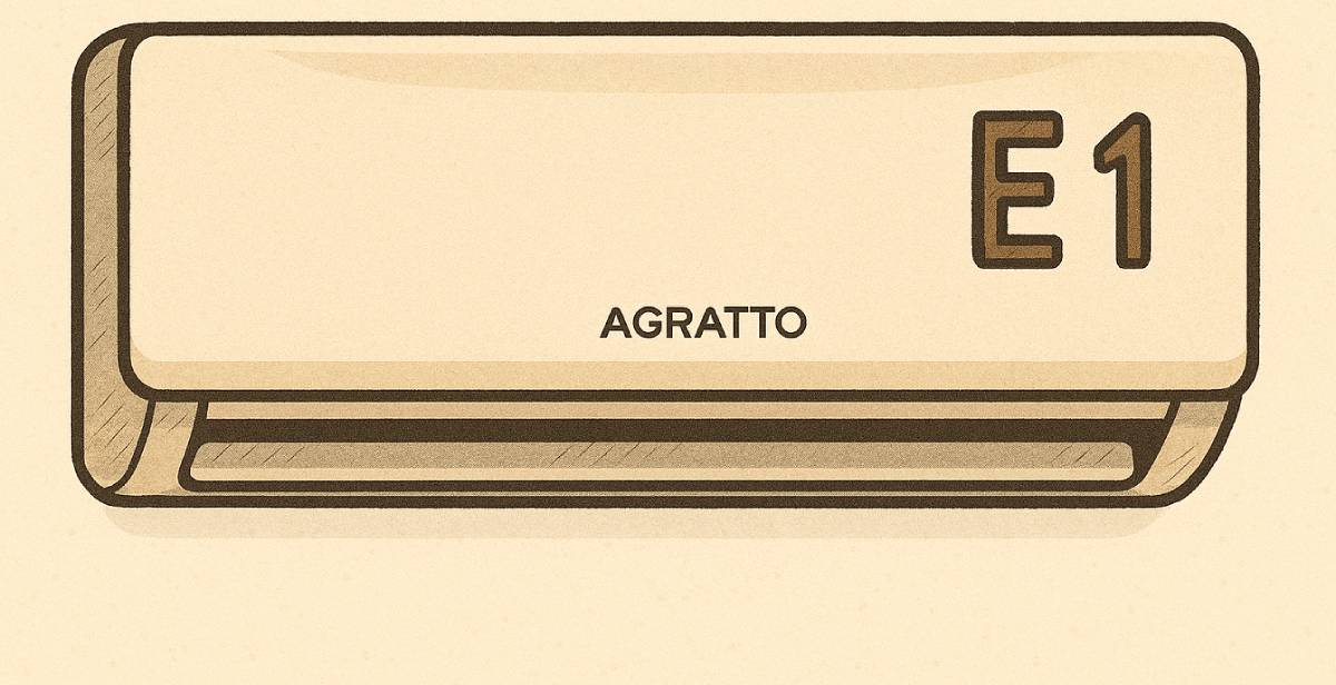 O que significa E1 no ar-condicionado Agratto?